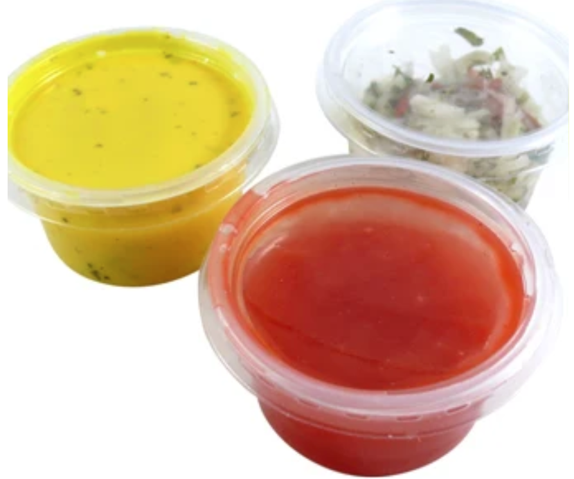4oz 'Majestic' Clear Plastic Dip Pots with Lids