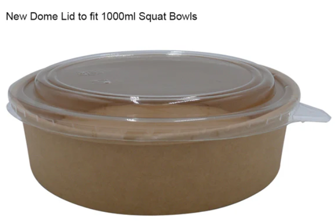 PET Dome lid to fit 1000ml/1300ml Squat Bowls