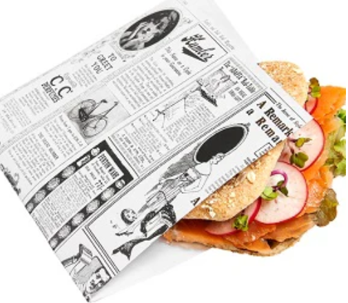 16x16.5cm Newsprint Greaseproof 2 sides open Bags