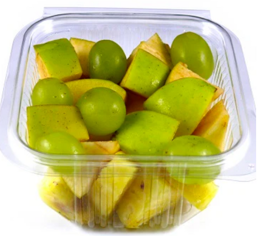 500cc Square Plastic Salad Container (Hinged Lid)